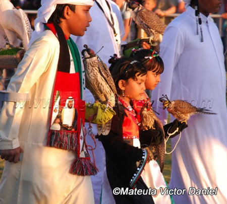 Young UAE girl falconers Festival