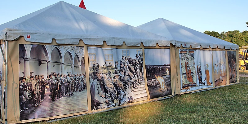 OFB tent at the Festival of Falconry