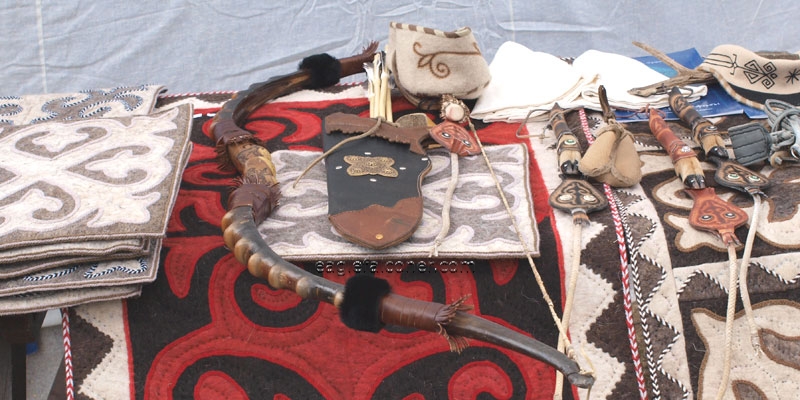 Kyrgyz hunting equipment at Festival of Falconry