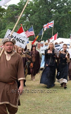 French falconers at the  Festival of Falconry